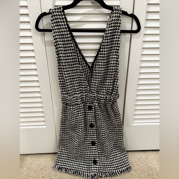 Zara Pinafore Dress Black and White Size small - Picture 1 of 3